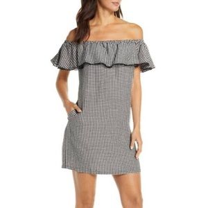 Tommy Bahama Gingham Off the Shoulder Dress